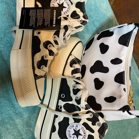 Cowprint Platform Converse Sneakers - Picture 2 of 3